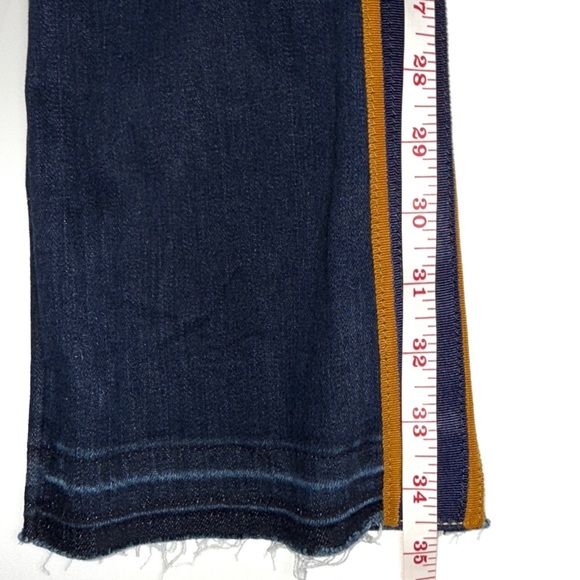 Veronica Beard Carolyn Baby Boot Cut Fray Navy/Gold Jeans Size 26 - Picture 10 of 12
